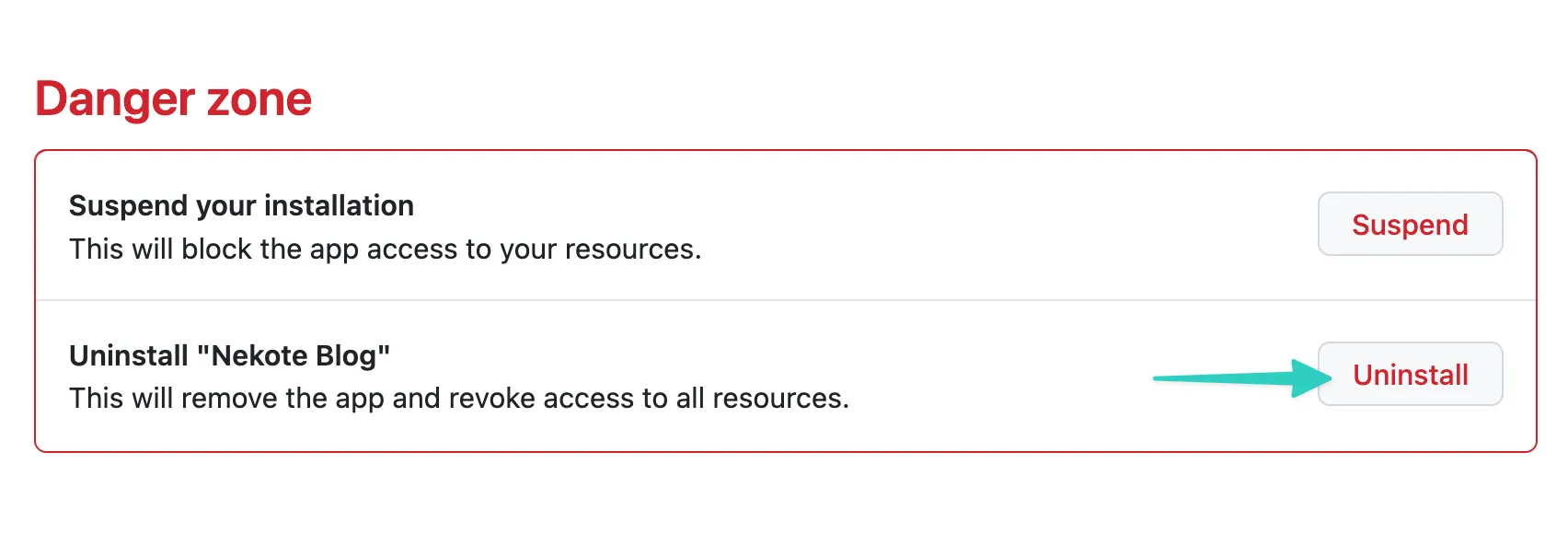 github-appのアンインストール